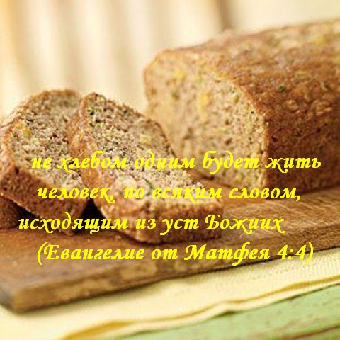 "Он же сказал ему в ответ: написано: не хлебом одним будет жить человек, но всяким словом, исходящим из уст Божиих” (Евангелие от Матфея 4:4)